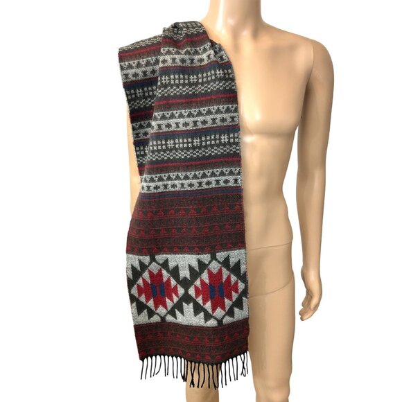 Softer Than Cashmere D & Y Men’s Scarf Fringed  Casual Preppy Red Grey Blue - Picture 9 of 16